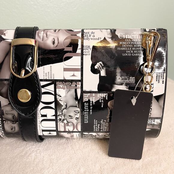 Vouge magazine retro Hard Shell Clasp Chain Strap bag Purse nwt - Picture 6 of 7